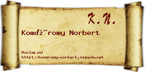 Komáromy Norbert névjegykártya