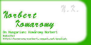 norbert komaromy business card