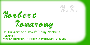 norbert komaromy business card